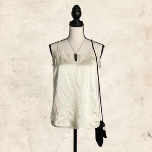 Blu Pepper Cream Satin Cami Top